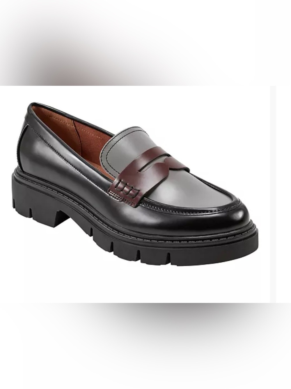 Marc Fisher Women's Cube Lug Sole Penny Loafers EUC 8 M